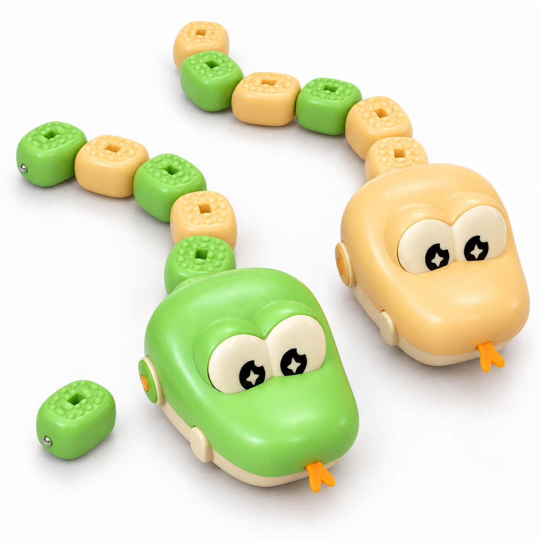 Les serpents avec leurs queues allongées pendant une partie